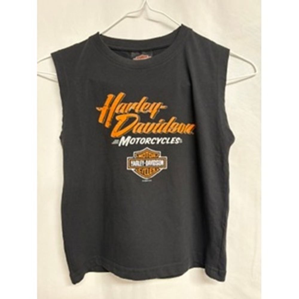 Harley-Davidson Kids Black Sleeveless Graphic T-Shirt Powder Keg Mason OH 5/6T